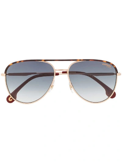 Shop Carrera Aviator-style Sunglasses In Metallic