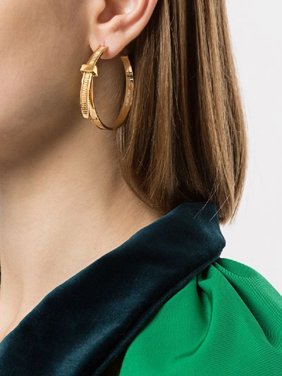 Shop Ambush Cable-tie Hoop Earrings In Gold