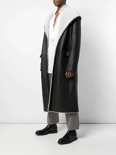 Shop Ludovic De Saint Sernin Fur Lined Coat In Black