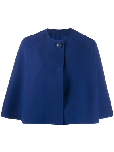 Shop Emilio Pucci Single Button Cape Jacket In Blue