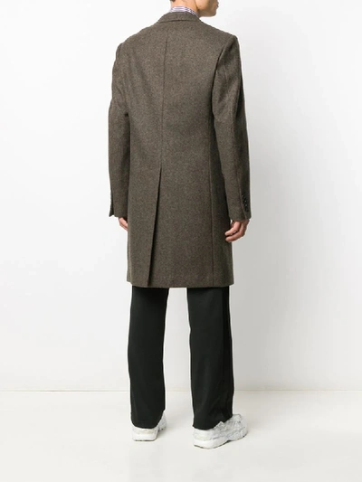 Shop Lanvin Cashmere Single-breasted Coat In Brown