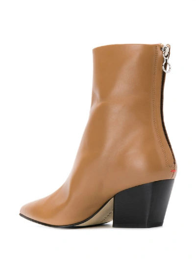Shop Aeyde Pointed Ankle Boots In Brown