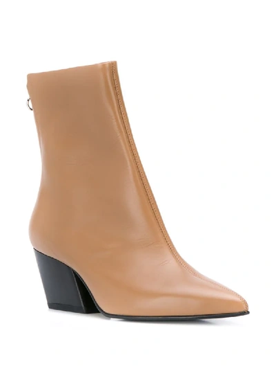 Shop Aeyde Pointed Ankle Boots In Brown