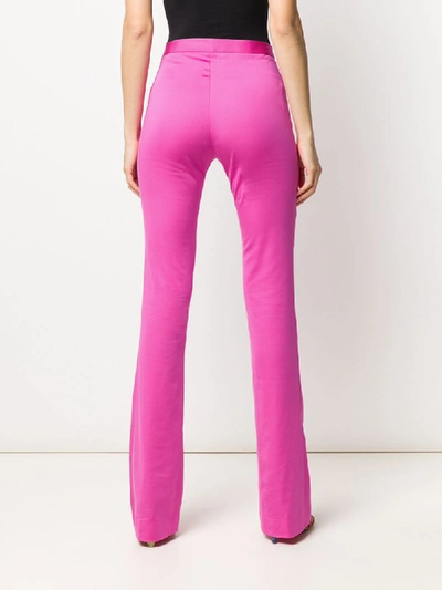 Shop Versace High-waisted Bootcut Trousers In Pink
