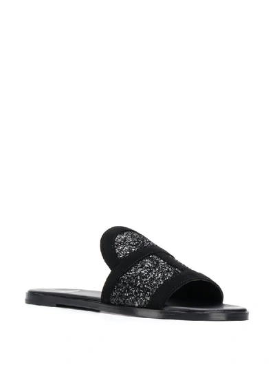 Pierre Hardy Frame Slip-on Sandals In Black