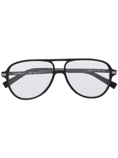 Shop Ferragamo Pilot-frame Tinted Sunglasses In Black