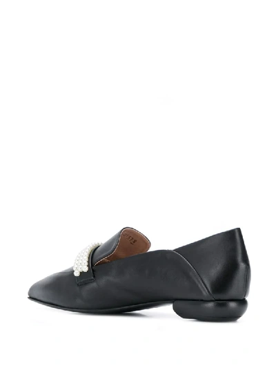 Shop Suecomma Bonnie Pearl Detailed Loafers In Black
