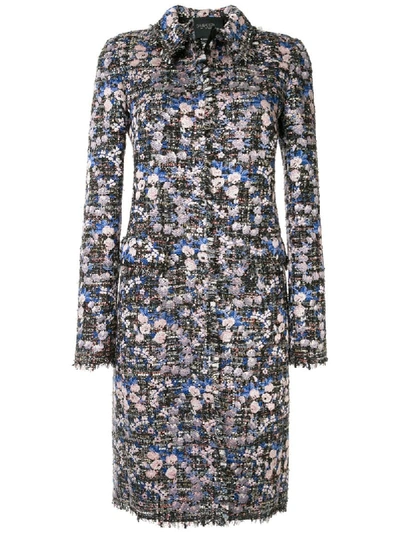 Shop Giambattista Valli Floral Appliqué Coat In Blue