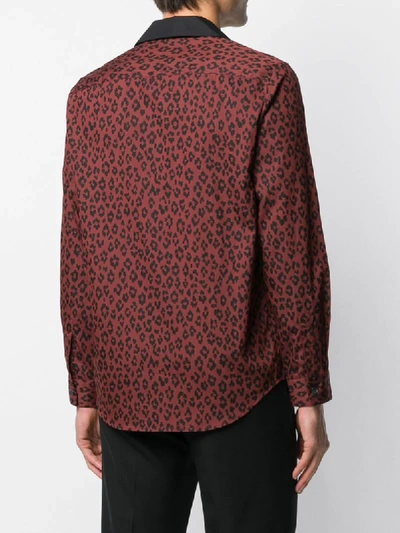 Shop Apc Long-sleeved Leopard-print Shirt In Red