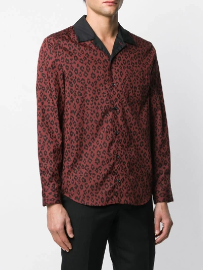 Shop Apc Long-sleeved Leopard-print Shirt In Red