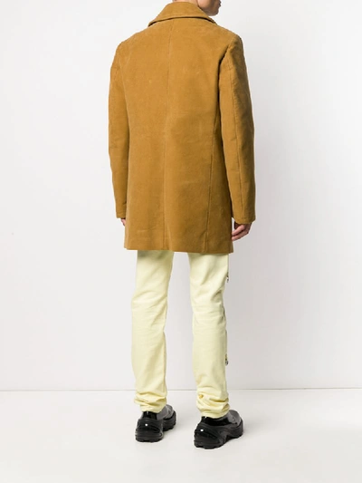 Shop Raf Simons Double-breasted Coat In Neutrals