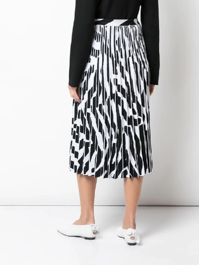 Shop Proenza Schouler Pleated Zebra-print Skirt In White