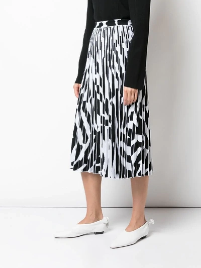 Shop Proenza Schouler Pleated Zebra-print Skirt In White