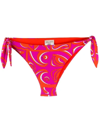 Shop Emilio Pucci Rivera Print Bikini Bottoms In Pink
