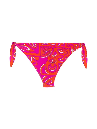 Shop Emilio Pucci Rivera Print Bikini Bottoms In Pink