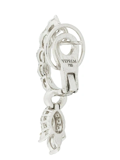 Shop Yeprem 18kt White Gold Diamond Drop Earrings In Silver
