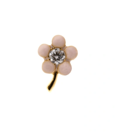 Shop Alison Lou Tiny Flower Stud In Ylwgold