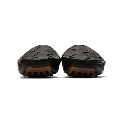 Shop Bottega Veneta Black Intrecciato Loafers In 1000black