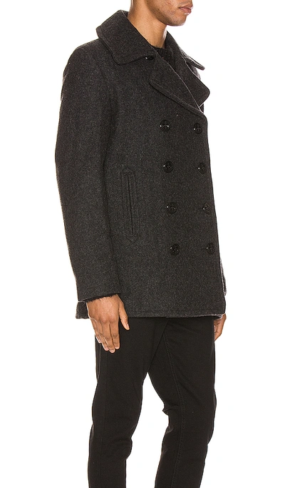 Schott Slim Fit Peacoat In Dark Ox
