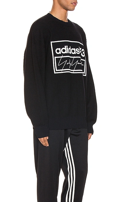 Shop Y-3 Tech Knit Crew Sweater In Black & Ecru