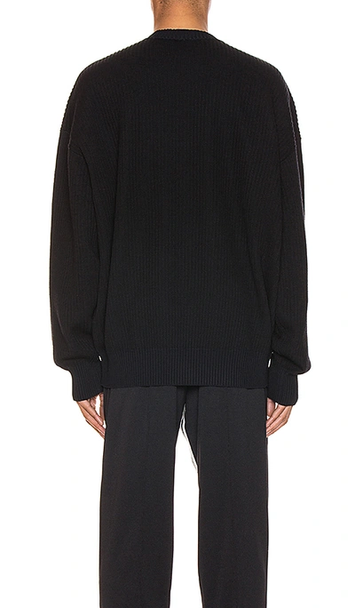 Shop Y-3 Tech Knit Crew Sweater In Black & Ecru