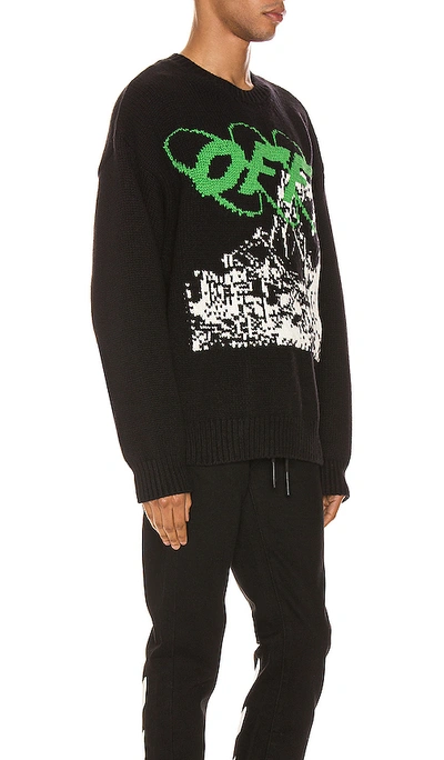 Shop Off-white Ruined Factory Knit Crewneck In Black & White