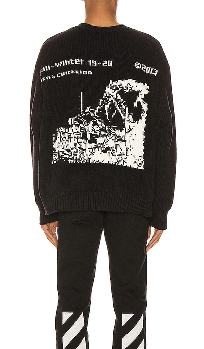 Shop Off-white Ruined Factory Knit Crewneck In Black & White