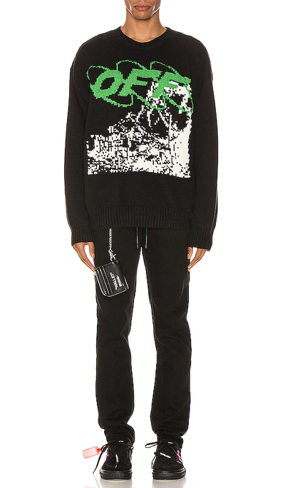Shop Off-white Ruined Factory Knit Crewneck In Black & White