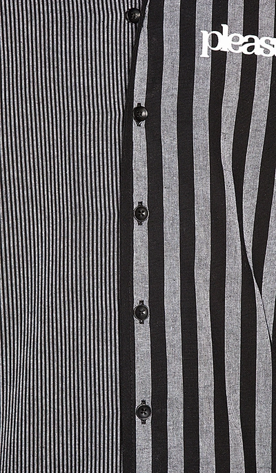 Shop Pleasures Solar Multi Striped Long Sleeve Button Down In Grey