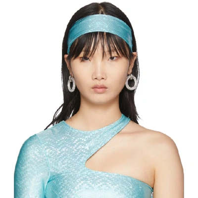 Shop Saks Potts Ssense Exclusive Blue Stretch Headband In Shimmeraqua