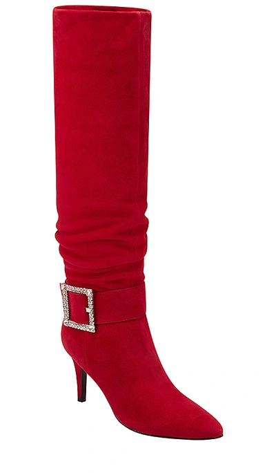 Shop Marc Fisher X Elizabeth Sulcer Gresha Boot In Luxe Red Suede