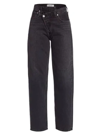 Shop Agolde Criss-cross Straight-leg Jeans In Savage