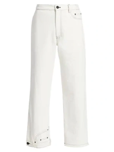 Shop Monse Upside Down Straight-leg Cropped Jeans In White