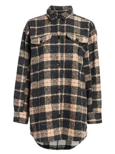 Shop Munthe Women's Juli Oversized Wool-blend Flannel Jacket In Beige