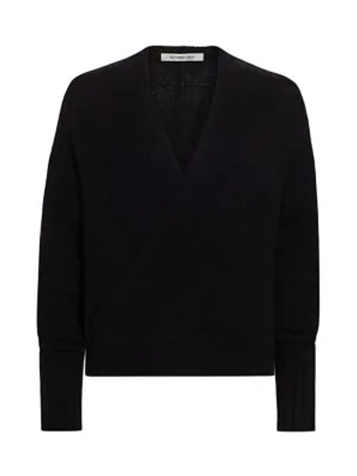 Shop 360cashmere Karlie Merino Wool & Cashmere Wrap Sweater In Black