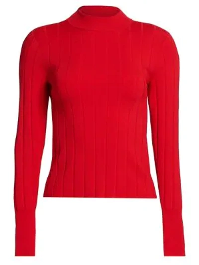 Shop A.l.c Women's Koko Ribbed Knit Top In Red