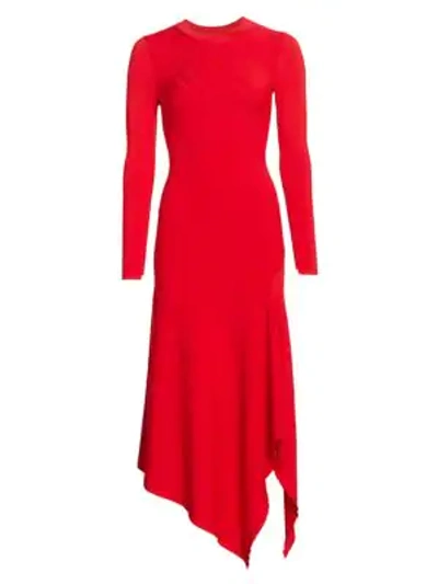 Shop A.l.c Viviana Knit Handkerchief Dress In Red