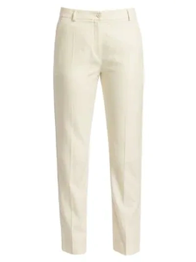 Shop Agnona Wool Tailored Trousers In Ivory