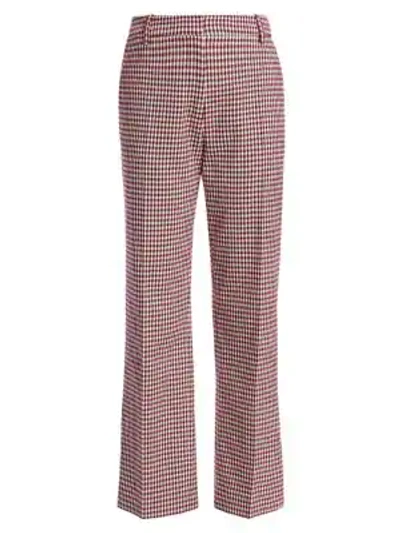 Shop Derek Lam 10 Crosby Galen Plaid Straight Trousers In Pink White