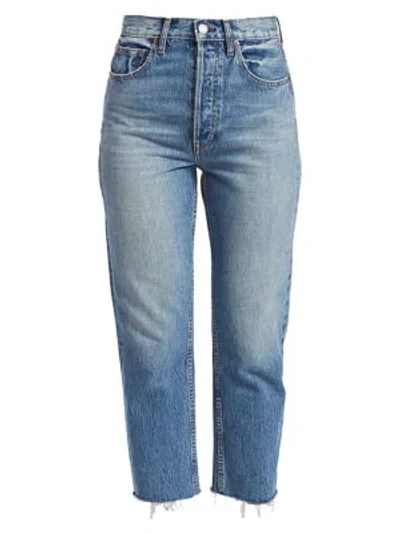 Shop Trave Harper High-rise Crop Straight-leg Jeans In Renegade
