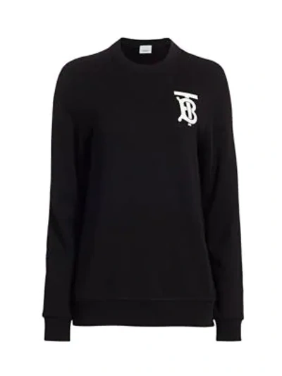 Shop Burberry Dryden Tb Monogram Sweatshirt In Black
