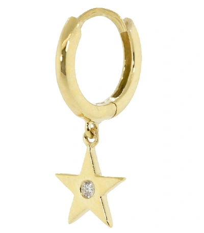 Shop Andrea Fohrman Diamond Star Single Hoop Earring In Ylwgold