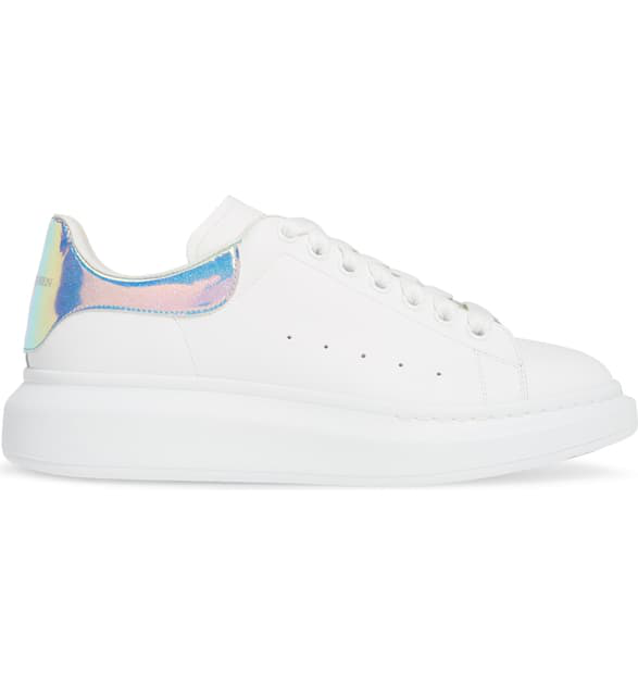 alexander mcqueen white iridescent sneakers