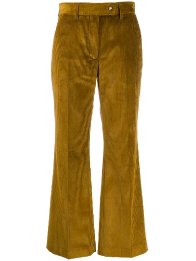 Shop Acne Studios Corduroy Cropped Trousers In Brown