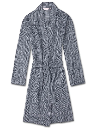 Shop Derek Rose Women's Dressing Gown Kelburn 10 Brushed Cotton Check Navy