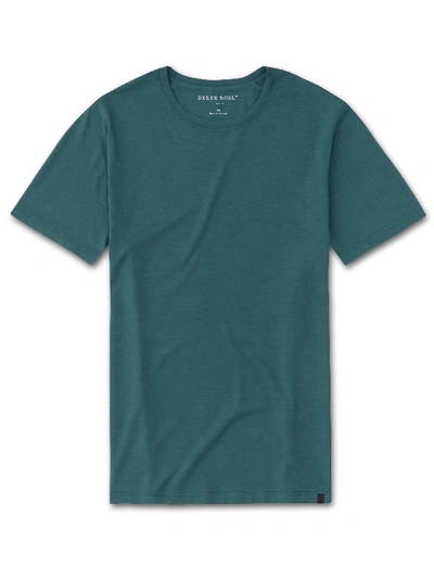 Shop Derek Rose Men's Short Sleeve T-shirt Basel 8 Micro Modal Stretch Green