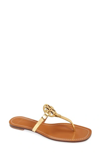 Shop Tory Burch Mini Miller Flip Flop In Gold