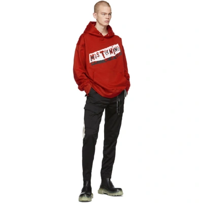 Shop Mastermind Japan Red Boxy Scratch Hoodie