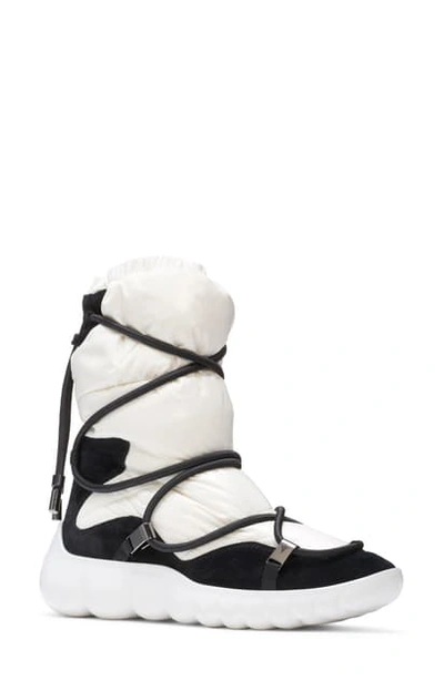 Shop Moncler Cora Stivale Snow Boot In White/ Black