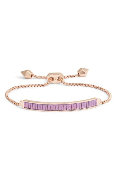 Shop Kendra Scott Jack Slider Bracelet In Rose Gold/ Pink